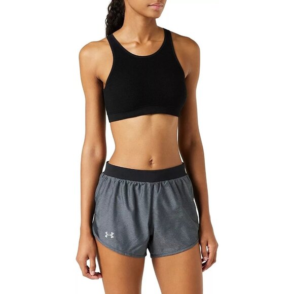 Under Armour Women's Fly By 2.0 Shorts Heather/Black Size Large NWT - Picture 1 of 2